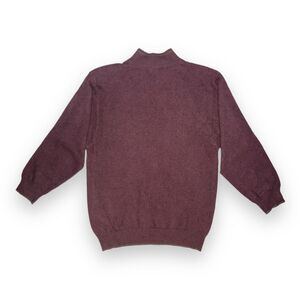 Belvedere Luxury Angora Sweater 1/4 zip Mock Neck Womens Sz Small Mauve Taupe